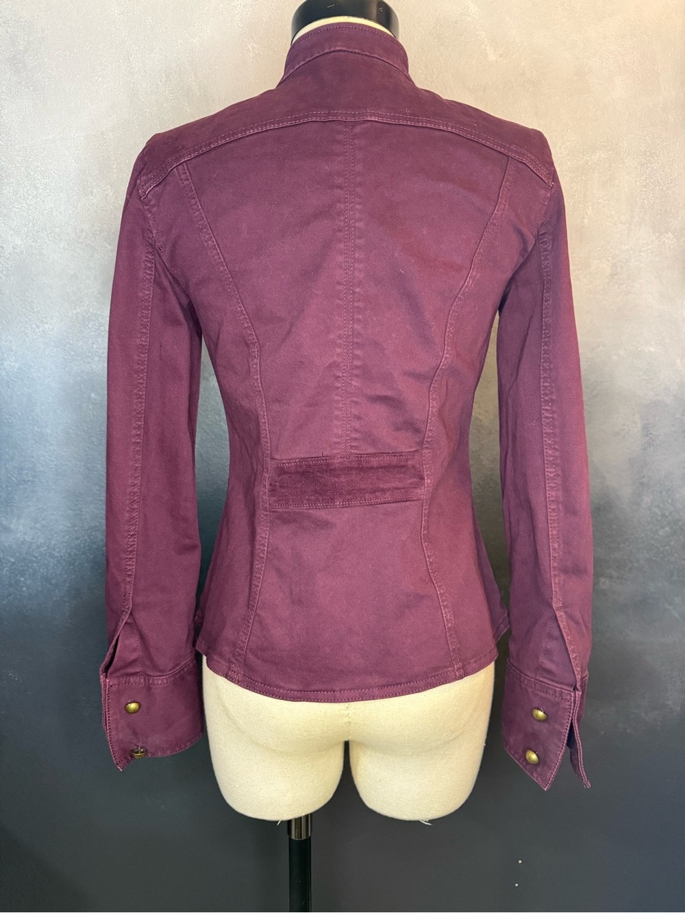 White House Black Market Burgundy Utility Jacket - Size 00 - Picture 5 of 8